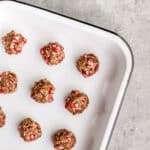 Enamel tray of pomegranate oat balls.