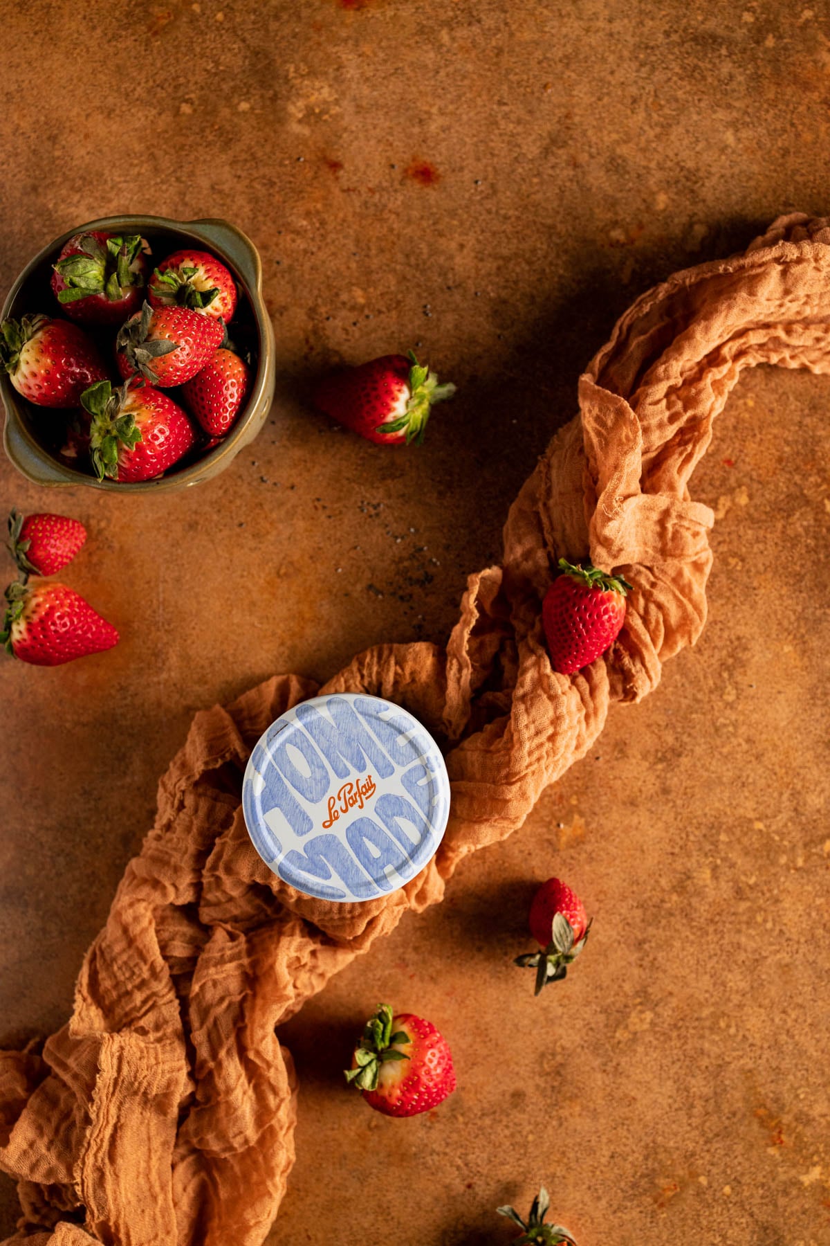 Coconut chia pudding with Le Parfait lid on.