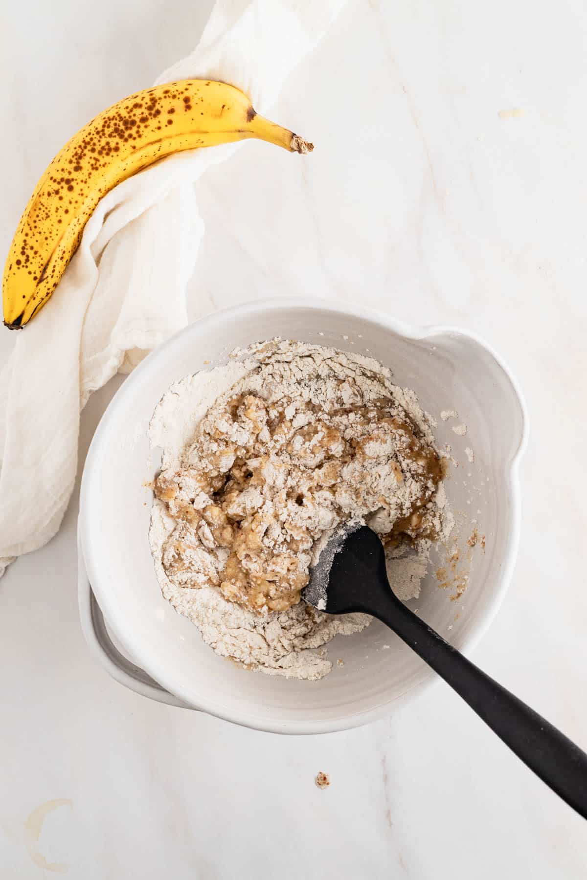 Ingredients for mini banana muffins.